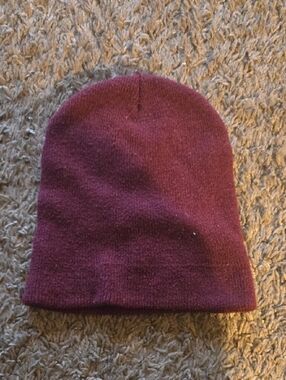 Simple Maroon Knit Beanie